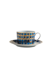 Tea Cup and Saucer Jade Blue