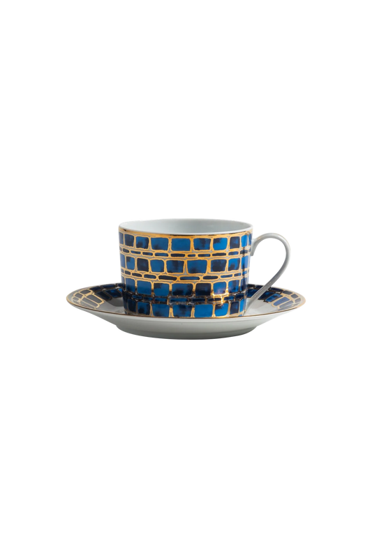 Tea Cup and Saucer Jade Blue