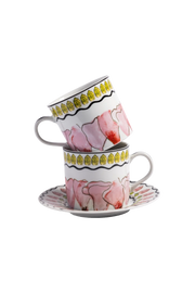 Tea Cup and Saucer Tropicos (set of 4)