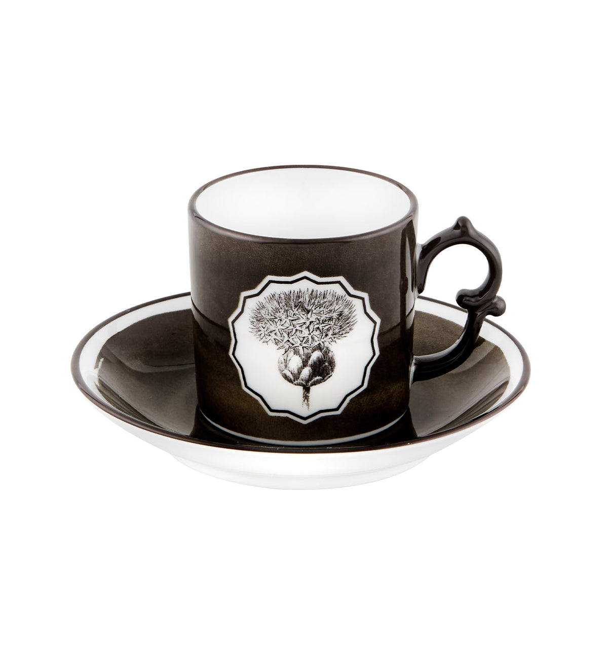 Herbariae – Coffee Cup and Saucer Black – Vista Alegre