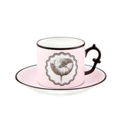 Herbariae – Tea Cups and Saucers, Pink and Peacock, Set of 2 – Vista Alegre