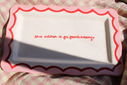 Hand-painted "this kitchen is for french kissing” Tray
