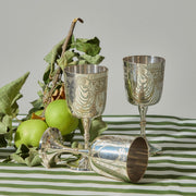 Six Silver-plated Goblets
