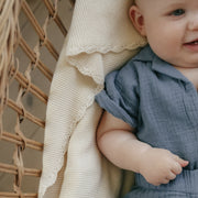 Cotton Knit Baby Blanket - Ivory