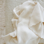 Cotton Knit Baby Blanket - Ivory