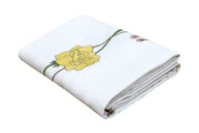 Hand Embroidered Climbing Rose Tablecloth 120" x 80"