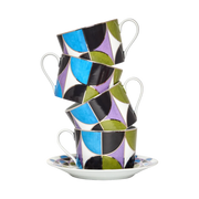 Tea Cup and Saucer Bossa Bleu (set of 4)