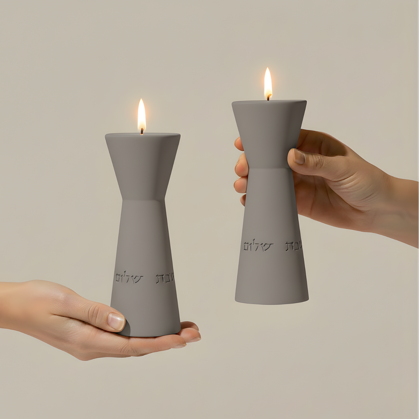 Elegant Concrete Sabbath Candle Holders – Aura Series