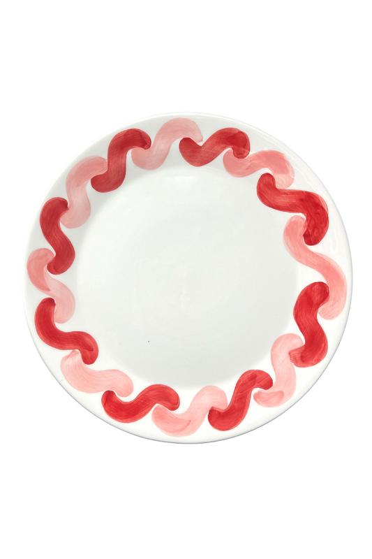 Onda Serving Plate - Pink & Red