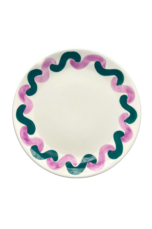 Onda Serving Plate - Lilac & Green