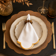 Cognac Scallop Placemats (Set of 2)
