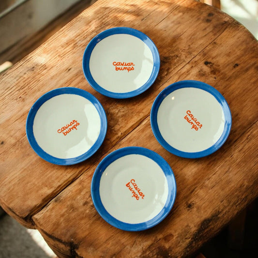 "caviar bumps" Tiny Plates/Collection of Four