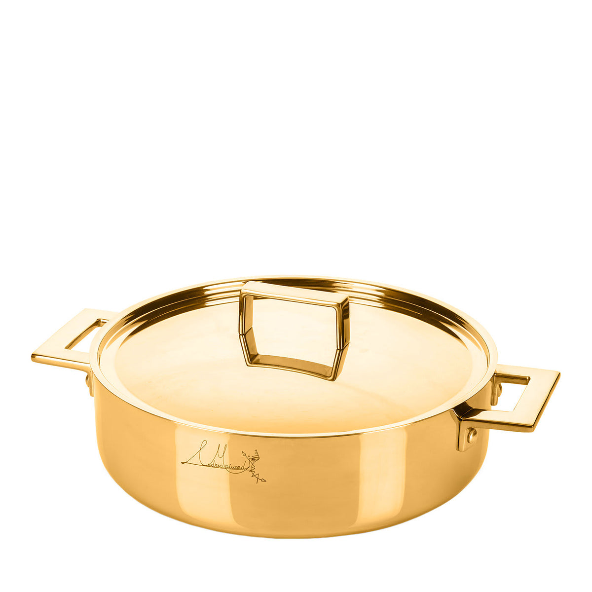 Attiva Gold 24cm Frying Pan with 2 Handles and Lid – view 1