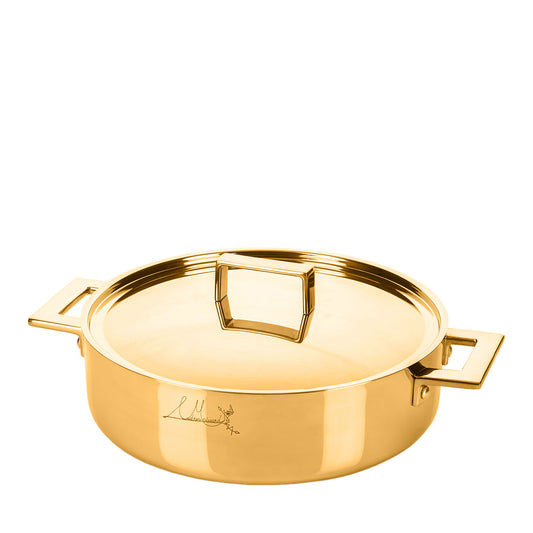 Attiva Gold 24cm Frying Pan with 2 Handles and Lid – view 1