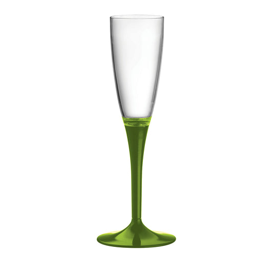 Set of 6 Green Stem Champagne Flutes – view 1
