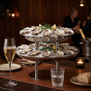 Oval Two-Tier Stainless Steel Seafood Stand – view 3