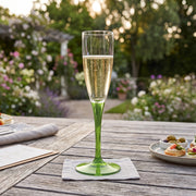 Set of 6 Green Stem Champagne Flutes – view 2