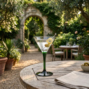 Set of 6 Emerald Green Stem Champagne Glasses – view 2