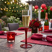 Set of 6 Garnet Red Stem Champagne Flutes – view 2
