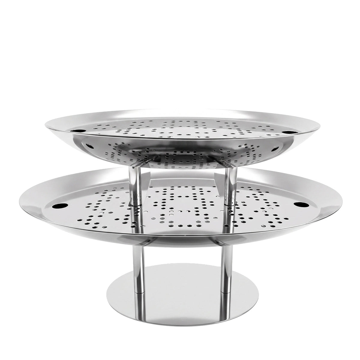 Oval Two-Tier Stainless Steel Seafood Stand – view 1