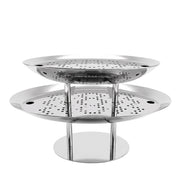 Oval Two-Tier Stainless Steel Seafood Stand – view 1