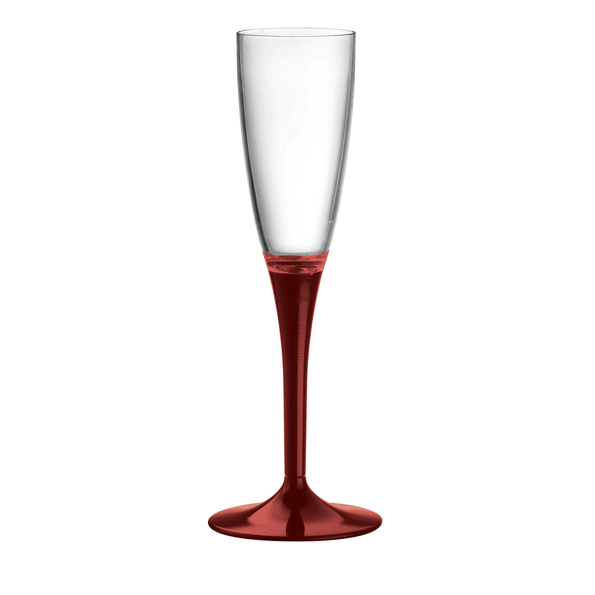 Set of 6 Garnet Red Stem Champagne Flutes – view 1