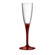 Set of 6 Garnet Red Stem Champagne Flutes – view 1