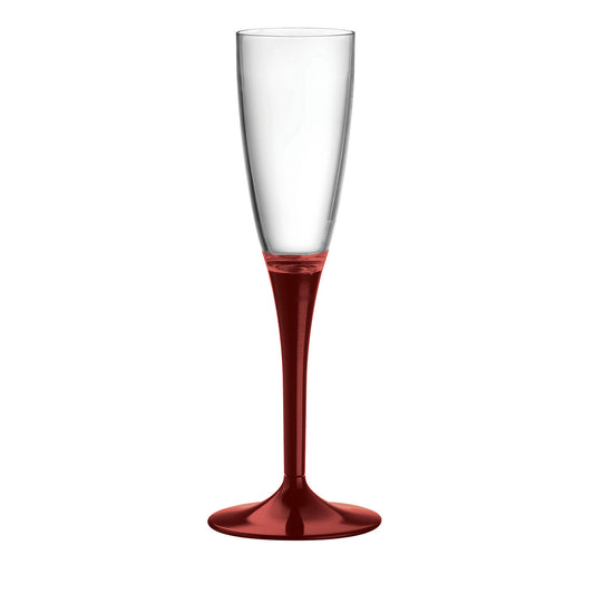 Set of 6 Garnet Red Stem Champagne Flutes – view 1