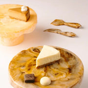 Scallop Resin Cake stand, Brown  - 9.5x4.5 Inches
