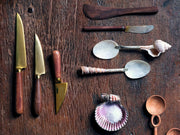 Rosewood & Brass Cheese Knives