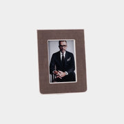 Raffia Over Nappa Cream Leather Photo Frame (4x6)