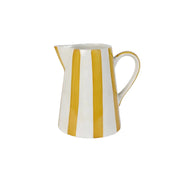 Ceramic Stripe Pitcher, yellow- 8.25 x 8.25 x 8 Inches