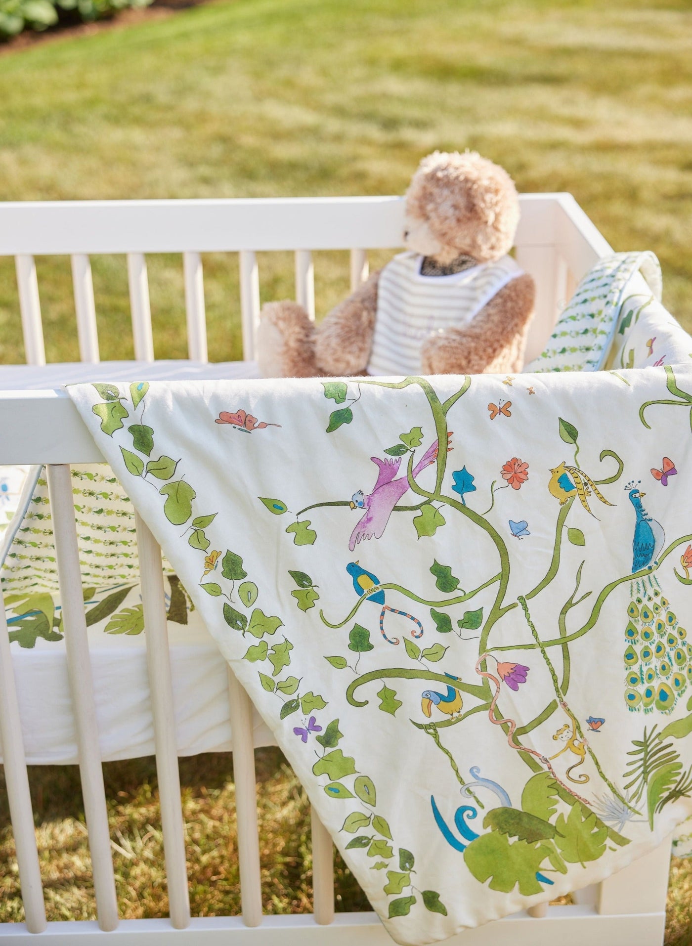 Tropical Chinoiserie Crib Quilt