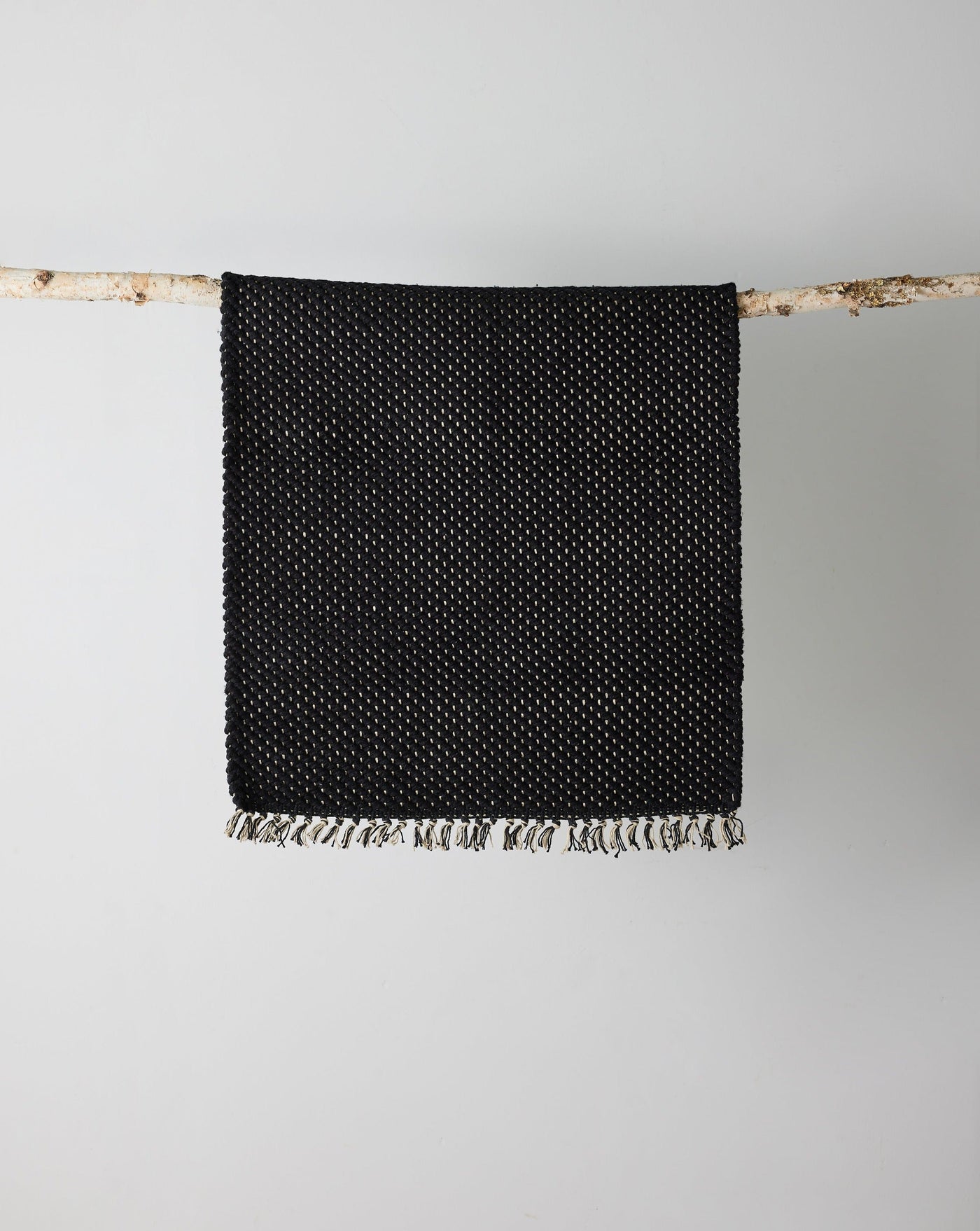 Herringbone Black Cotton Mat