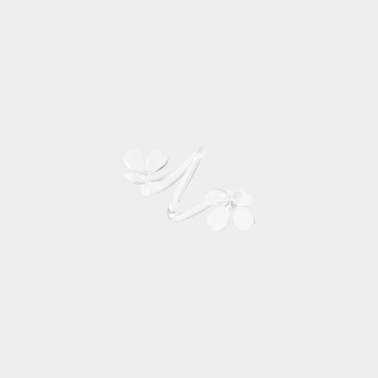 Botanica Glass Flower Napkin Rings (Set of 4), Clear