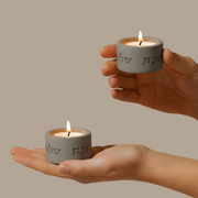 Artisanal Shabbat Candle Holder Set from Concrete - Flow Series