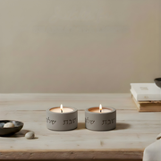 Elegant Shabbat Candle Holder Pair from Concrete - Flow Series