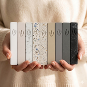 Natural Concrete Mezuzah Case in Soft Gray | Street