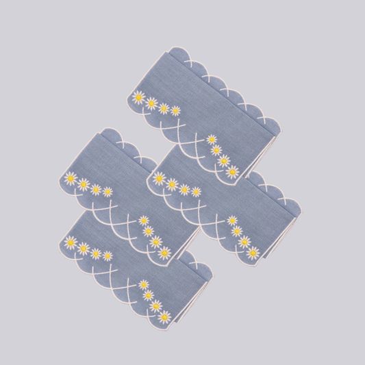 Daisy Aperitivo Cocktail Napkin in Blue, Set of 4