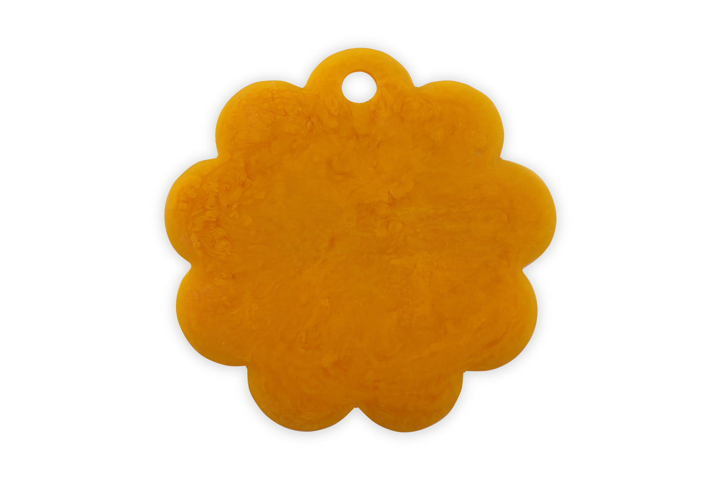 Scallop Resin Cheese Charcuterie Board, Mustard - 9 Inches