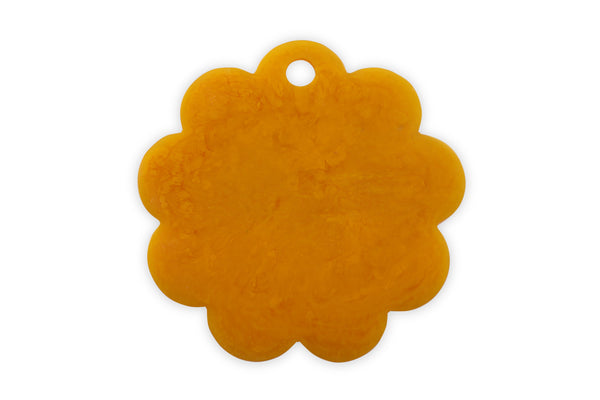 Scallop Resin Cheese Charcuterie Board, Mustard - 9 Inches
