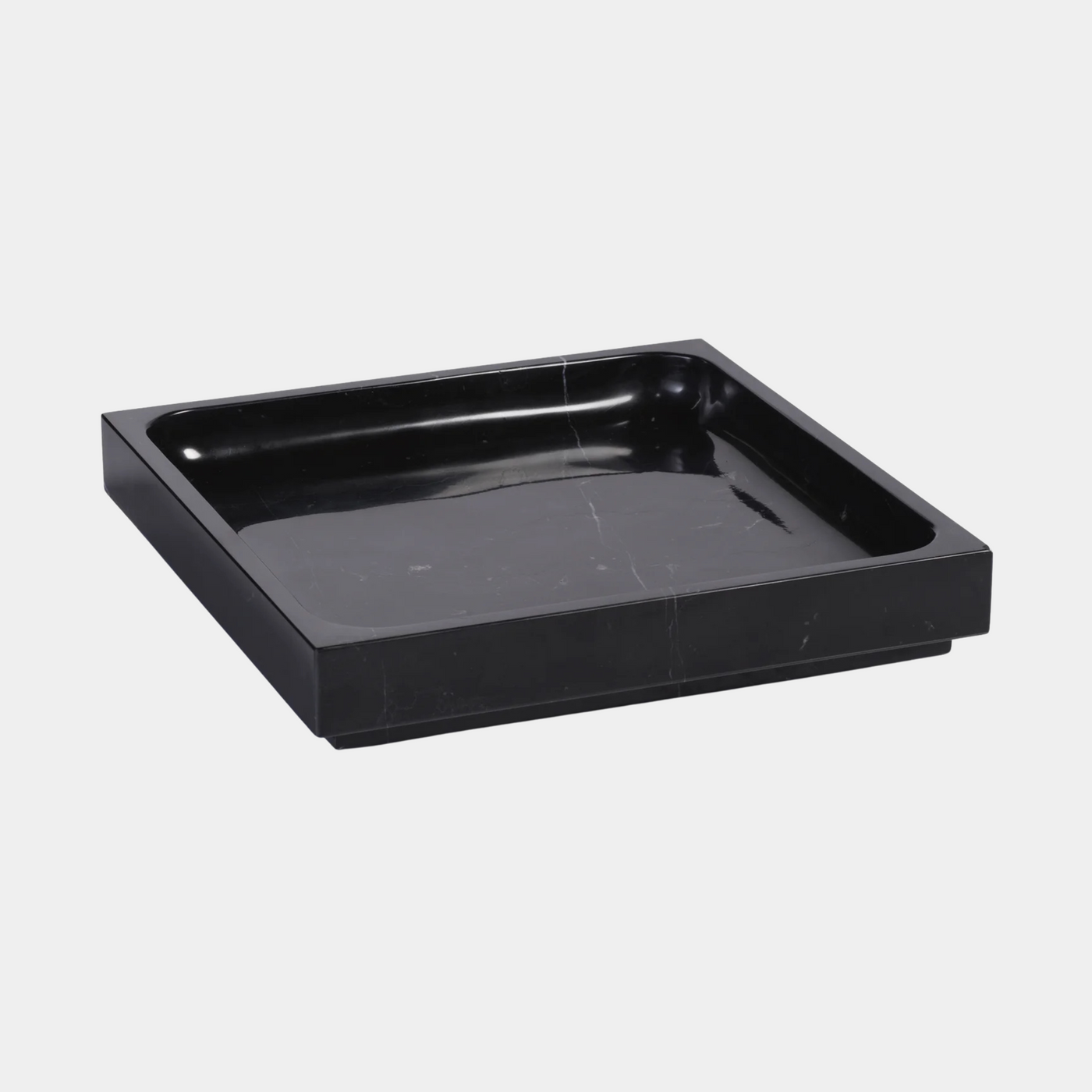 Nero Marquina Natural Marble Tray, Large