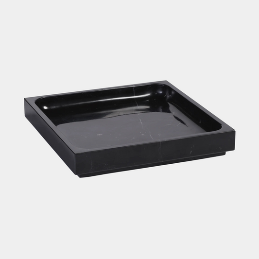 Nero Marquina Natural Marble Tray, Large