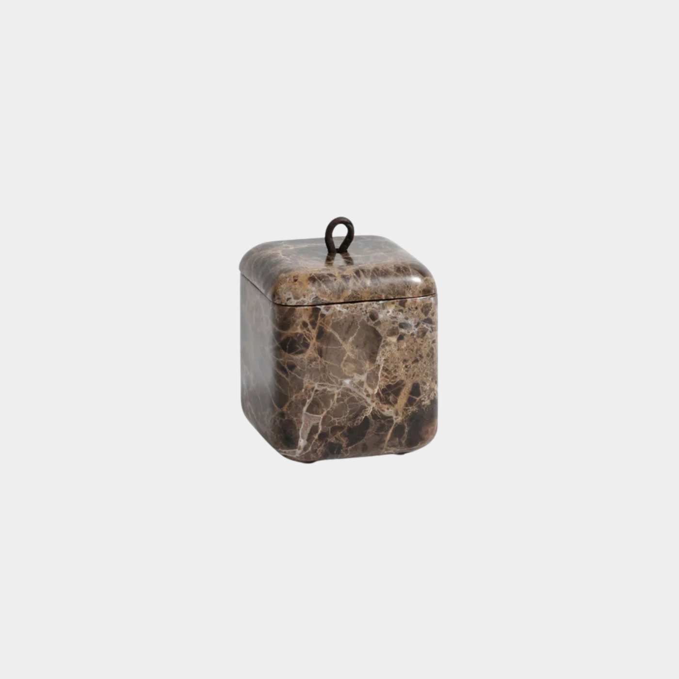 Marrón Emperador Marble Lidded Vanity Jar