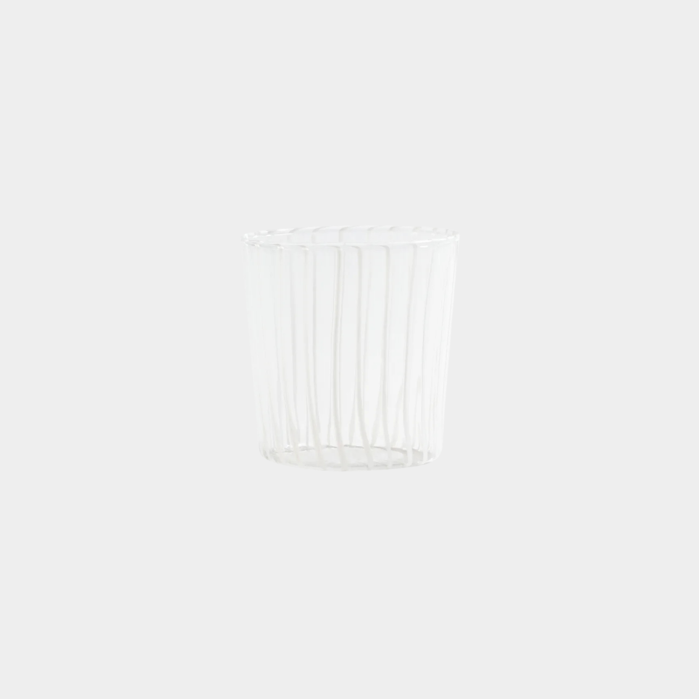 Marina White Stripe Glass Tumbler in White (Set of 6)