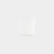 Marina White Stripe Glass Tumbler in White (Set of 6)