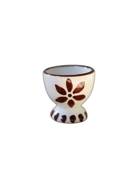 Floral Egg Cup, Espresso
