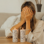 Shabbat Candle Holder Pair in Terrazzo – Terrazzo Series