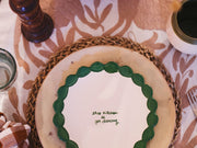 "this kitchen is for dancing" Scalloped Dessert Plates