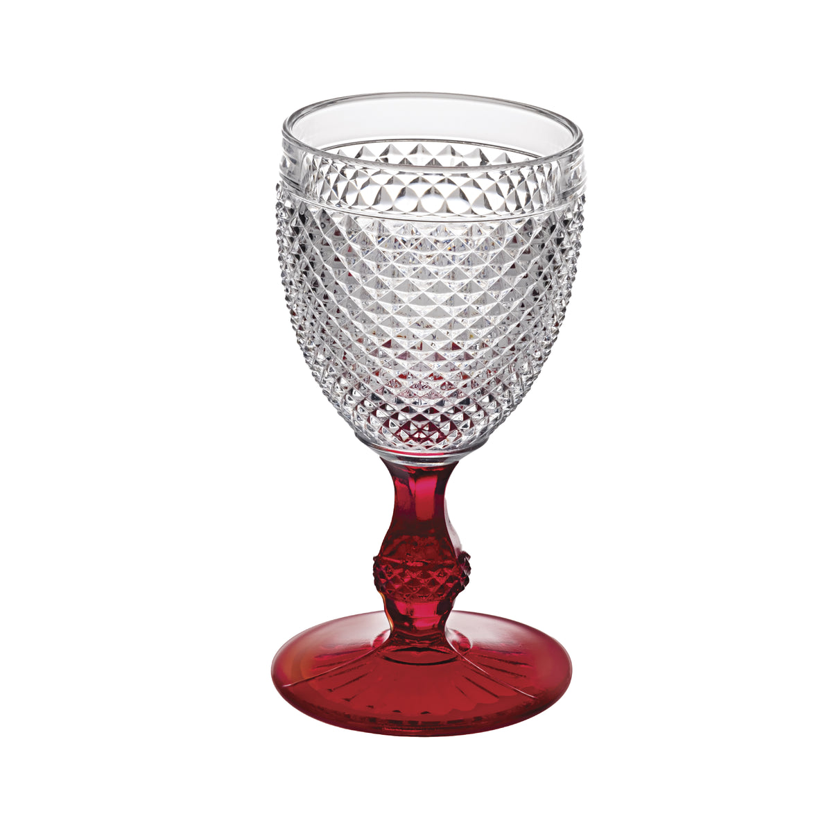 Bicos Bicolor - Goblet With Red Stem, set of 4 (49002349)